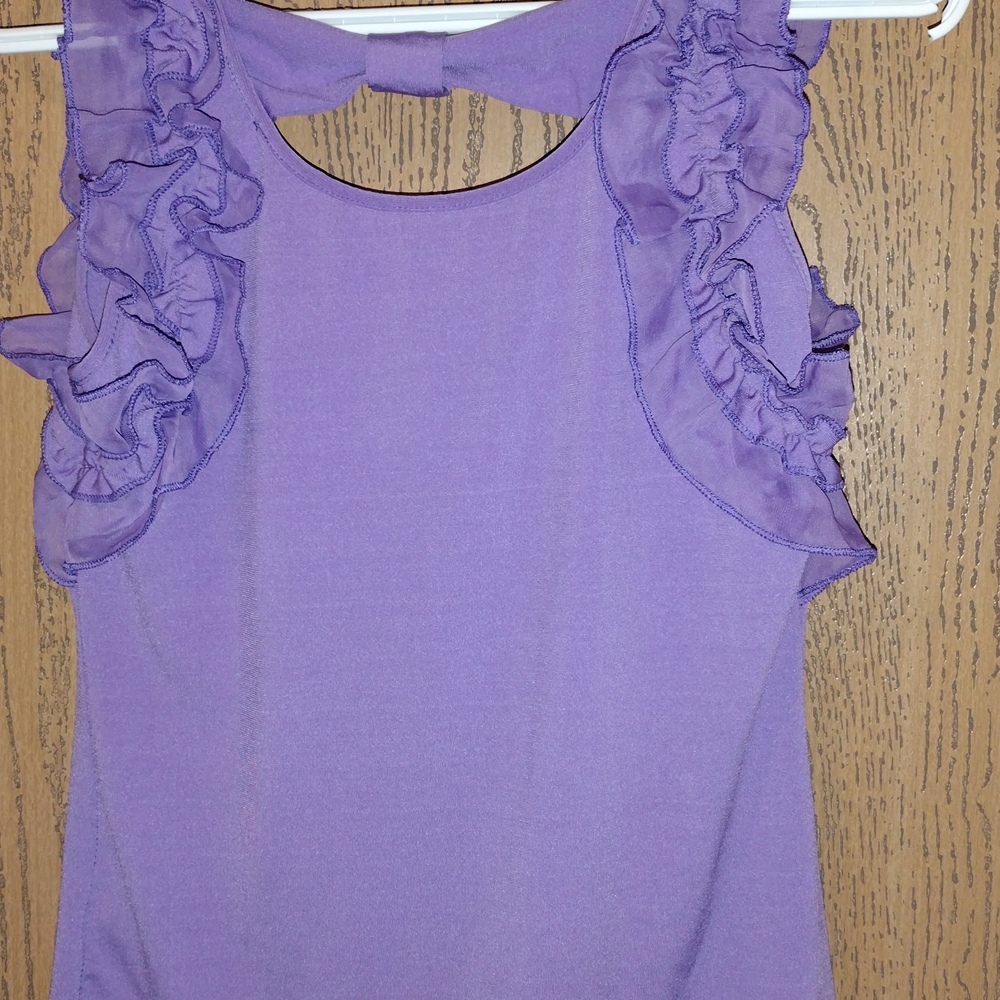 Elegant Purple Ruffle Blouse